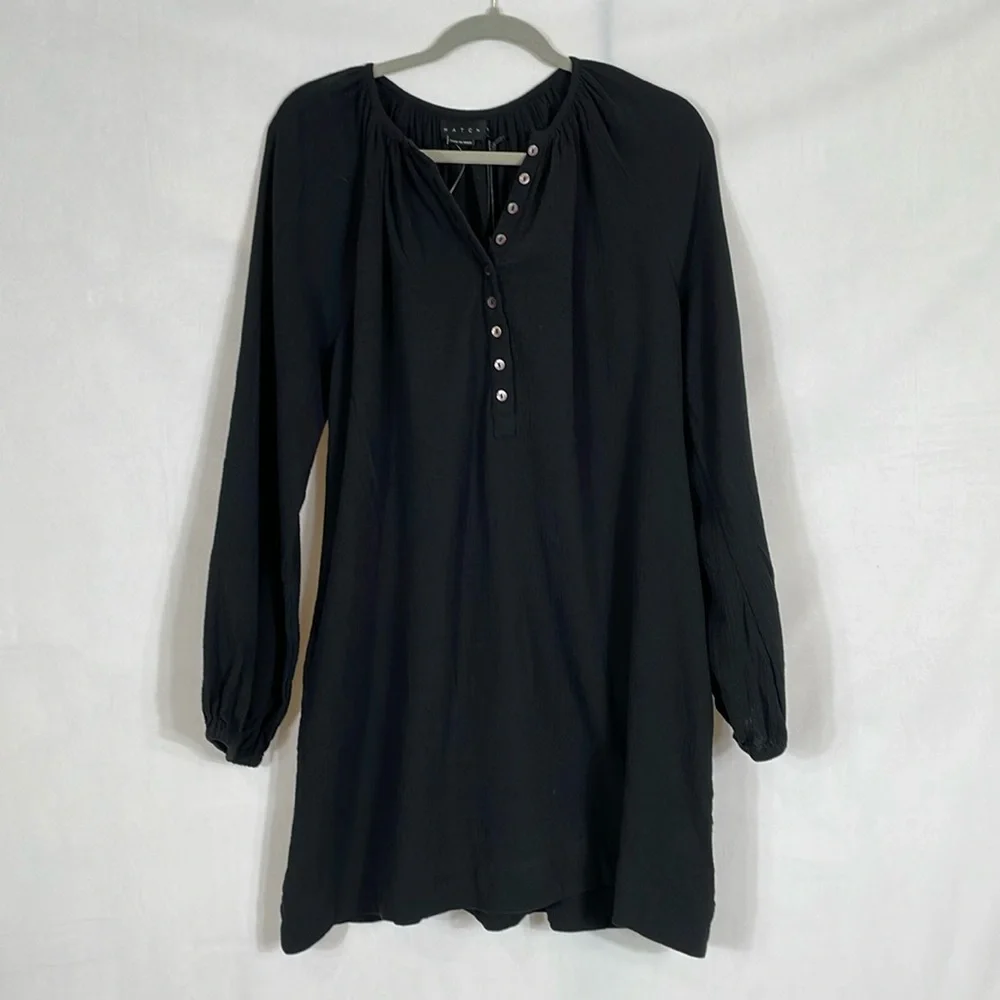 Hatch Katie Dress Size 2 M Black Gauzy Fabric NWT